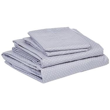 Imagem de Sweet Home Collection Conjunto de lençóis de cama com bolso profundo de qualidade egípcio de 1800 fios, Queen, cinza pontudo