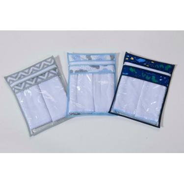 Imagem de Kit Saquinhos Maternidade bebe Menino Estampado Variados 3pçs com Zipe