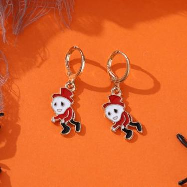 Imagem de Brincos de Halloween para mulheres, teia de aranha, abóbora, fantasma, morcego, brincos pendurados, roupas de Halloween, acessórios de bijuteria de fantasia, 2inch, Aço inoxidável, Sem pedra preciosa