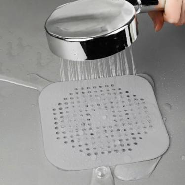 Imagem de Pacote com 2 coletores de ralo de cabelo, protetor de dreno, acessórios de banheiro para chuveiro, rolha de cabelo de silicone com ventosa, fácil de instalar, adequado para banheiro, banheira, cozinha