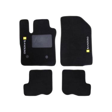 Imagem de Kit Tapete Carpete Renault Sandero 2015 Até 2019 Preto