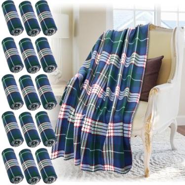 Imagem de Buryeah 15 mantas xadrez azul e preto, 152 x 127 cm, cobertor xadrez buffalo, macio, leve, quente, para inverno, Natal, sofá, cadeira, cama, escritório, decoração de casa