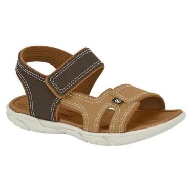Imagem de Sandália Menino Molekinho Calce Facil Ajustavel, Cafe, Caramelo, 32