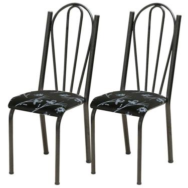 Imagem de Kit 02 Cadeiras Tubu America 021 Cromo Pt