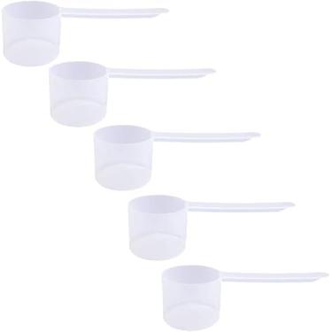 Imagem de Colher de medição de plástico, (55 cc | 55 ml) colheres de cabo longo para pós, grânulos, café, alimentos para animais de estimação, suprimentos de panificação, proteína e outros produtos secos, livre