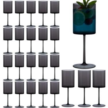 Imagem de JLYLOL 24 peças de taças de champanhe de plástico preto de 290 ml, taças de champanhe grandes, reutilizáveis, acrílico, para brindar para casamento, taças de água, taças de vinho, para casamento