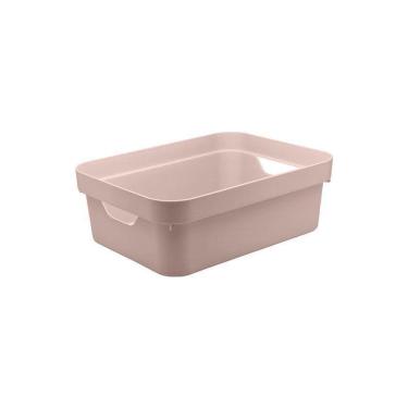 Imagem de Caixa Organizadora Cube 10,5L Plástico Com Alças Rosa Duna