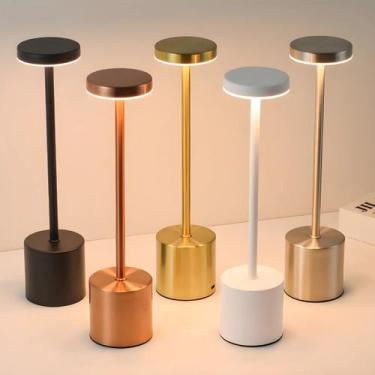Imagem de Luminária de Mesa Abajur Escritório Quarto Touch LED Recarregável Sem 