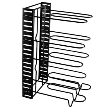 Imagem de Genérico Organizador de Cozinha Preto com Madeira Natural, 2 Andares, Metal, Moderno Industrial, 30x35cm, Cestos Aramados para Frutas e Vegetais, Montagem Sem Ferramentas