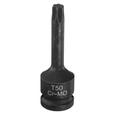 Imagem de Generic T50 Torx Bit Socket 1/5.1 cm Drive 6 Pontos Torx Star Adaptador de Soquete CR-MO Aço Alongamento Bit de Impacto para Chaves de Catraca Elétricas Parafusos de Fixação