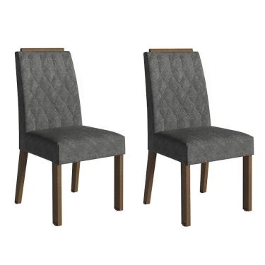 Imagem de Kit 2 Cadeiras De Jantar 4256 Com Espaldar Rustic-silver Madesa