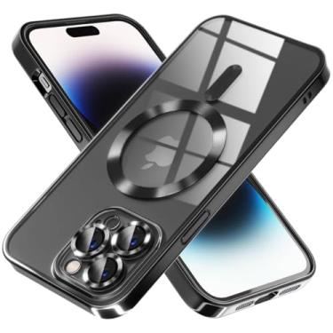 Imagem de Capinha Case Capa Transparente Magnética Anti Impacto Slim Luxo Premium Proteção de Câmera Para iPhone (Preto, iPhone 11)