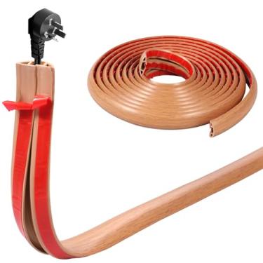 Imagem de Capa de cabo de piso de 16,4 m, capa de cabo autoadesiva, gerenciamento de cabos ocultos, evita viagens, protetor de extensão para fios para escritórios, academias ao ar livre, fácil de desenrolar