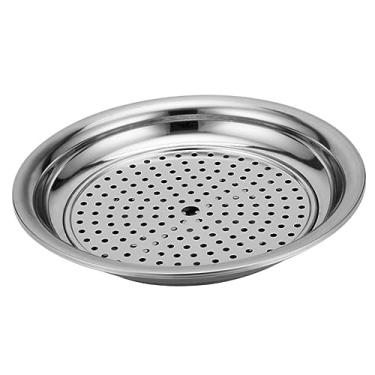 Imagem de PRETYZOOM Prato criativo de dumplings de aço inoxidável, multiuso, para casa e restaurantes, design espesso para drenagem eficiente de óleo e sopa
