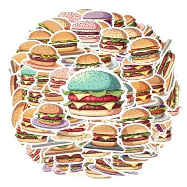 Imagem de 70 pçs adesivos gourmet hambúrguer fast food brinquedo papelaria adesivos gourmet para telefone diy laptop scrapbook bicicleta laptop bagagem scrapbook diário adesivo