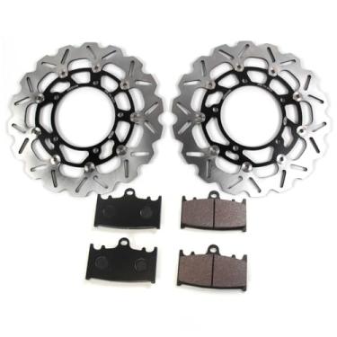 Imagem de Discos e pastilhas de freio dianteiro Arashi para Suzuki GSX650F 2008-2012 ABS 08-14, GSX1250 FA 2010-2015, Bandit GSF650 2007-2012, acessórios de substituição de motocicleta preto
