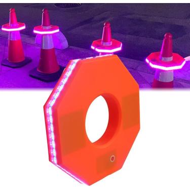 Imagem de Anel De Cone De Trânsito Para Serviço Noturno, Anel De Aviso Luminoso De Led De Alto Brilho, Anel De Cone De Trânsito Luminoso