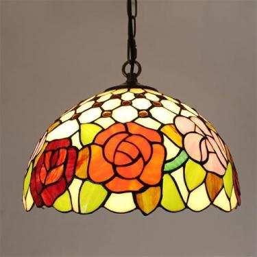 Imagem de Luminária pendente de luxo contemporânea para restaurante, com LED, estilo americano criativo, para sala de estar, quarto, hotel, villa, corredor, café, bar, escada, lustre de vidro colorido