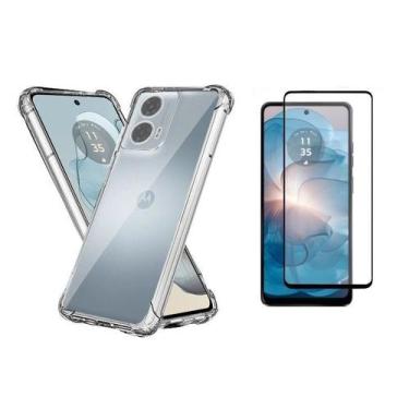 Imagem de Capa Capinha Case Proteção + Pelicula vidro 3d Motorola Moto G24 POWER