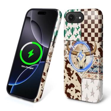 Imagem de Flivro Capa magnética para iPhone 16e, compatível com Magsafe, capa rígida de policarbonato e amortecedor interno de silicone, capa de corpo inteiro antiarranhões, à prova de choque, design fino