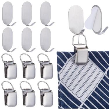 Imagem de PLIGREAT Conjunto de 6 clipes para pendurar na parede de tapeçaria, ganchos autoadesivos, ganchos de parede, cabides de tapeçaria, grampos para pendurar toalha xale, tapetes, exibição de tapete