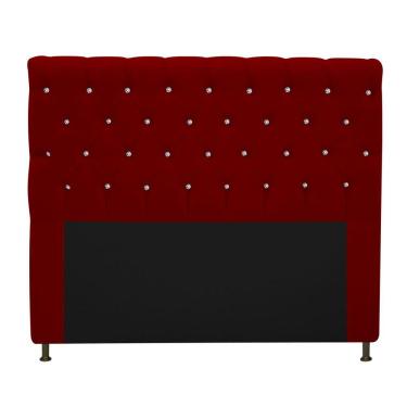 Imagem de Cabeceira Cristal 195cm King Size com Strass Suede Bordô