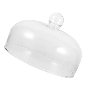 Imagem de ULTECHNOVO Tampa de cúpula de bolo de vidro de grau alimentício, tampa de exibição de sobremesa de 25 cm, protetor de bolo à prova de poeira para festas e eventos