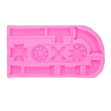 Imagem de Relógio Roda Engrenagens Engrenagens Padrão Fondant Estilo Steampunk Ferramenta de Decoração de Bolo de Silicone para Assar Chocolate Doce Açúcar Cupcake Topper Fontes para Festa