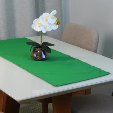 Imagem de Caminho de Mesa em Oxford, 100% Poliéster, 130 x 40 cm, Decorativo, Resistente, Fácil Manutenção (Verde)