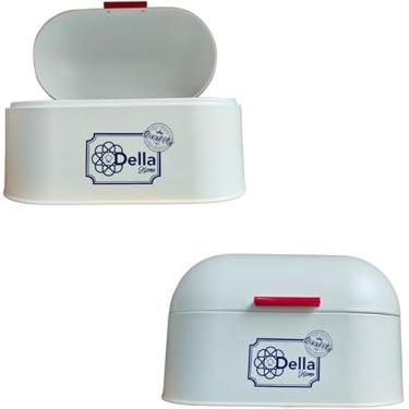 Imagem de Porta Pão de Metal Bakery Branco com Tampa Integrada e Alta Durabilidade