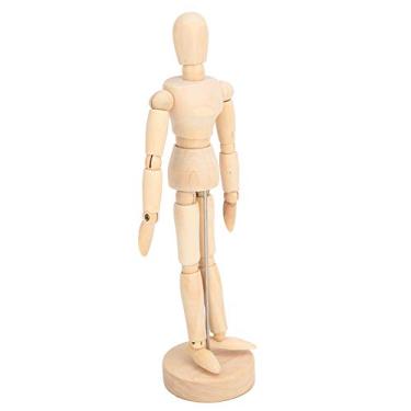 Imagem de Acouto Modelo de Homem de Madeira de 8 Polegadas Com Membros Móveis - Figura de Fantoche Articulada para Crianças, Artistas e Fotógrafos - Desenho, Animação e Projetos Ideais Feito de Madeira de