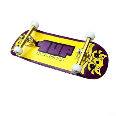 Imagem de NOAHWOOD NW14.0 Fingerboard Complete (Short Nose Short Tail Deck 98x35.5mm 5-Layer Color Maple Pro concave Design Mini Skateboard Deck) +Pro 36mm Hex Golden Truck + White Wheel (Yellow 1up)