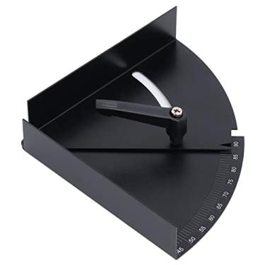 Imagem de Fafeicy Dispositivo Elétrico de ângulo Variável, Braçadeira de ângulo Preto de Ferro, Design de Parafuso Ajustável, Escala Clara, Leitura Precisa, para Ferramentas de Marcenaria (Transferidor 90°)