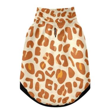Imagem de SEHANY Casaco de cachorro marrom com estampa de leopardo para cães pequenos, superquente à prova de vento, jaqueta de inverno macia e aconchegante para clima de neve fria com coleira para animais de