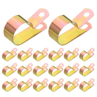 Imagem de HARFINGTON 20 braçadeiras de cabo 15/16 polegadas (24 mm) Grampo de tubo de aço carbono galvanizado clipes de cabo de metal para instalação doméstica industrial automotiva fio de tubulação