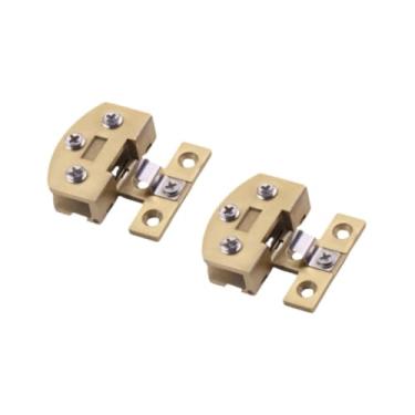 Imagem de IEUDNS 2 peças Armário de vidro porta de dobradiça Planejada sem moldura Instalação fácil 90 ° Cupboard Hinge Furniture Hardware para Chuveiro, Ouro