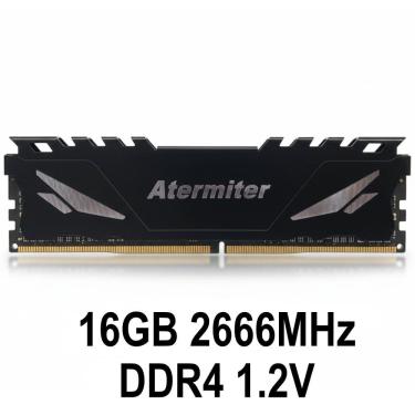 Imagem de Memória RAM Gamer Desktop Atermiter 16GB 2666MHz DDR4, 1,2V, PC4-21300-CL19, Game Memory PPX, Preto