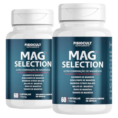 Imagem de 2x Magnésio 350 mg por Porção Blend com 6 Tipos de Magnésio 60 Cápsulas Suplemento Alimentar Sem Glúten Uso Adulto