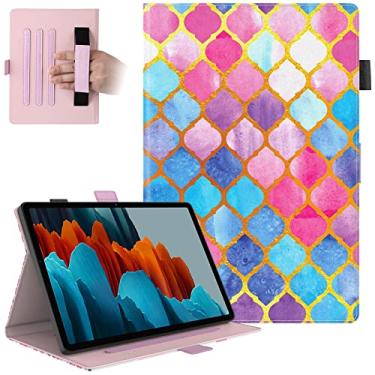 Imagem de Capa para tablet Galaxy Tab S8 Plus 2022/S7 FE 2021/S7 Plus 2020 Samsung de 12,4 polegadas, capas Dteck com suporte para visualização em vários ângulos para Samsung SM-X800/X806/T730/T736/T738/T970/T975/T978, lanterna colorida S-S-