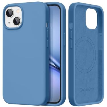 Imagem de GolbinBox Capa magnética para iPhone 15, compatível com MagSafe, [forro de microfibra macio antiarranhões], capa protetora de silicone líquido fino à prova de choque para iPhone 15 de 6,1 polegadas