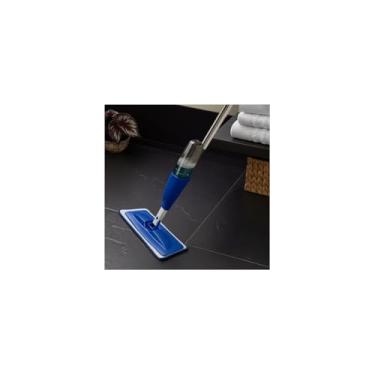 Imagem de MOP Spray Com Reservatório, Microfibra, PP e Aço Inox, 121cm, Capacidade 380ml, Cabeça Giratória 360 Graus, Para Pisos Frios, Porcelanatos, Laminados e Madeira, Cinza e Azul