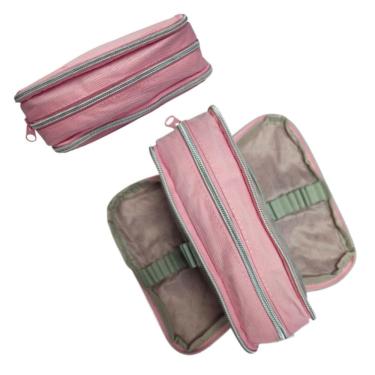 Imagem de Estojo Material Escolar Duplo Grande Volta às Aulas Canetas Lápi Organizador Ensino Médio Faculdade