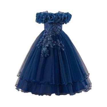 Imagem de Vestido Floral De Malha Branco Para Meninas, Vestido Formal Elegante P