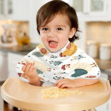 Imagem de CEBUGI Panos para Arrotar Musselina para Bebês 56 x 28 cm Toalhas de Bebê Absorventes Fofos Frangos e Ovos Trapos de Arroto de Algodão para Bebês Meninos e Meninas Pacote com 2