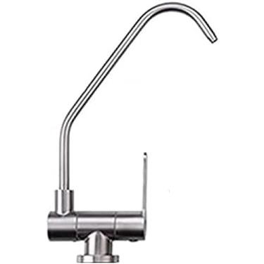 Imagem de Torneira de filtro de água potável torneira de pia de cozinha torneiras de janela escovadas rotação 360 torneira purificador de pia de cozinha serve para sistemas de osmose reversa 1/4''-D,C