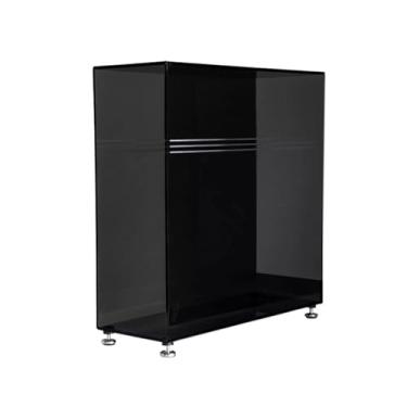 Imagem de Suporte para armazenamento de CDs Suporte para discos de vinil acrílico para casa, caixa vertical para armazenamento CDs mesa com pés aço inoxidável