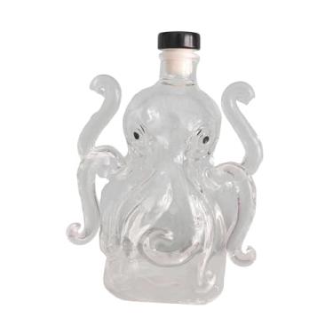 Imagem de DimyFew Garrafa de Vidro para Uísque em Formato de Polvo, 320ml, Ideal para Decoração de Hotéis E Residências.