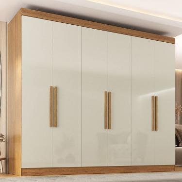 Imagem de Guarda-Roupa Casal German 6 Portas 2 Gavetas Cinamomo/Off White - Maxel