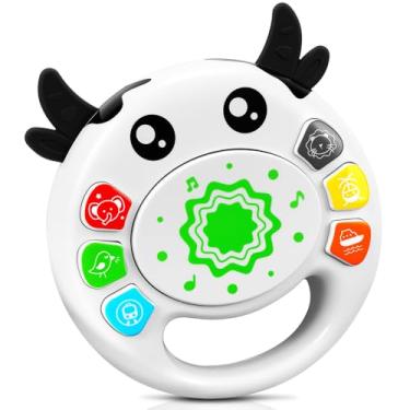 Imagem de Brinquedo Piano Tambor Musical 2 em 1 Divertido, Piano Tambor Musical para E Sons de Animais, Mini Piano Animal Divertido Sonoro Brinquedo