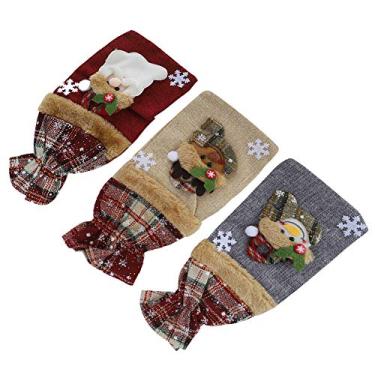 Imagem de GLOGLOW Capa para Garrafa de Vinho, Bolsa de Linho para Vinho Tinto e Champanhe, 3 Peças de Decoração de Natal para Feriados, Casamentos e Festas Categoria Festival